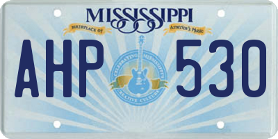 MS license plate AHP530