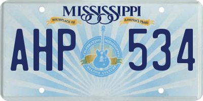 MS license plate AHP534