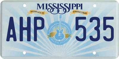 MS license plate AHP535