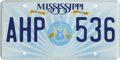 MS license plate AHP536