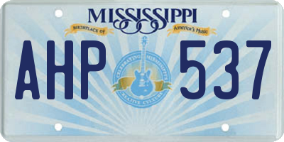 MS license plate AHP537