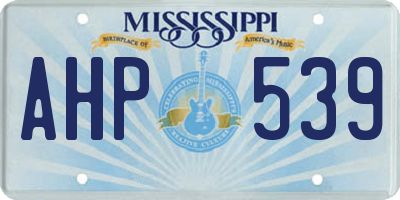 MS license plate AHP539