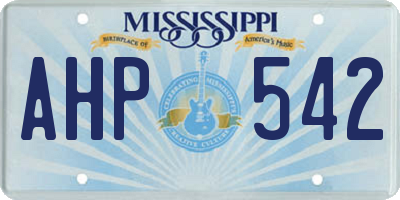 MS license plate AHP542