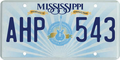 MS license plate AHP543