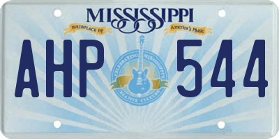 MS license plate AHP544