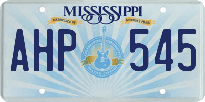 MS license plate AHP545