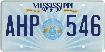 MS license plate AHP546