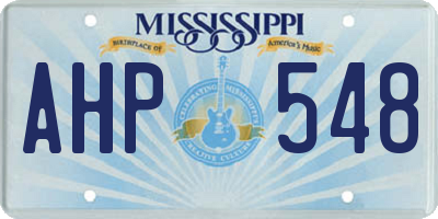 MS license plate AHP548