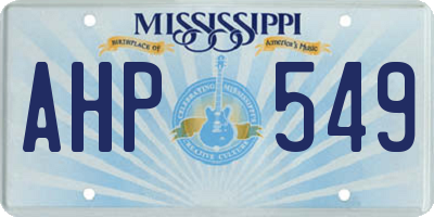 MS license plate AHP549
