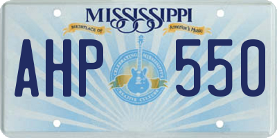 MS license plate AHP550