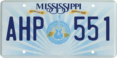 MS license plate AHP551