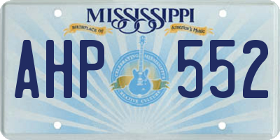 MS license plate AHP552