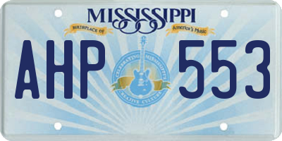 MS license plate AHP553