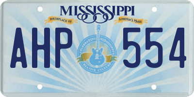 MS license plate AHP554