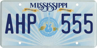 MS license plate AHP555