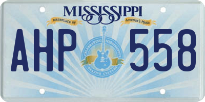 MS license plate AHP558
