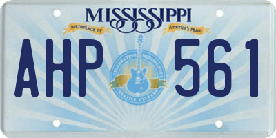 MS license plate AHP561