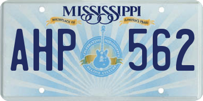 MS license plate AHP562
