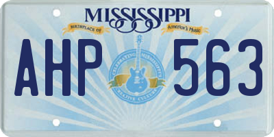MS license plate AHP563