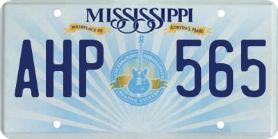 MS license plate AHP565