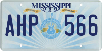 MS license plate AHP566