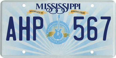 MS license plate AHP567