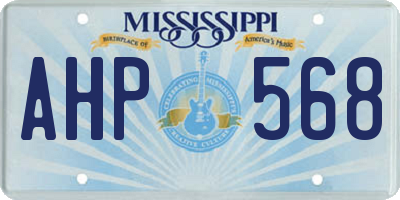 MS license plate AHP568