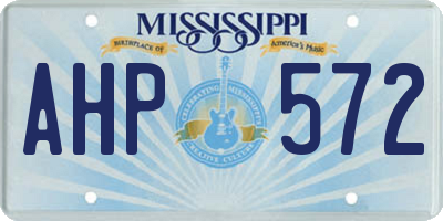 MS license plate AHP572