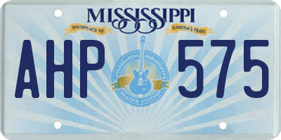 MS license plate AHP575