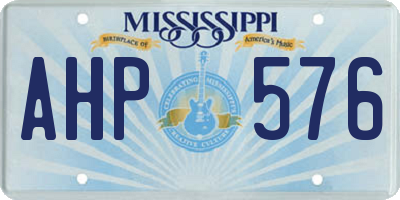 MS license plate AHP576
