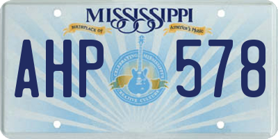 MS license plate AHP578