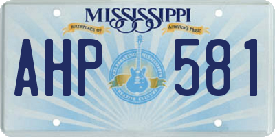 MS license plate AHP581