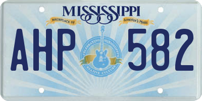 MS license plate AHP582