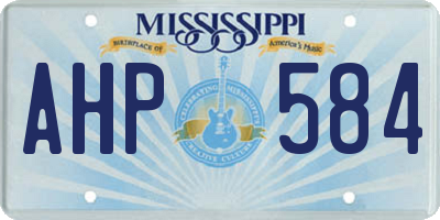 MS license plate AHP584