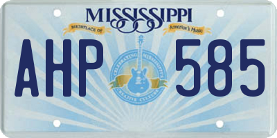 MS license plate AHP585