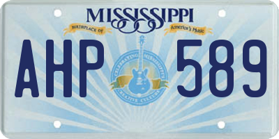 MS license plate AHP589