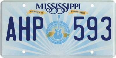 MS license plate AHP593
