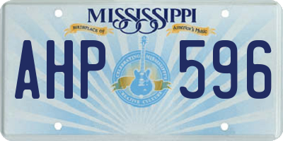 MS license plate AHP596