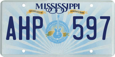 MS license plate AHP597