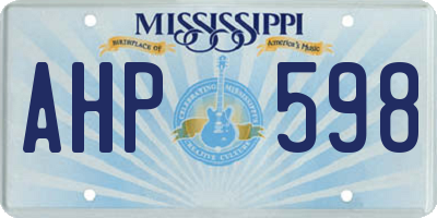 MS license plate AHP598