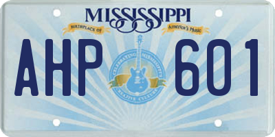 MS license plate AHP601