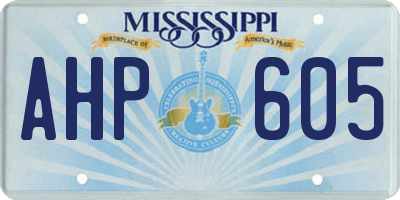 MS license plate AHP605