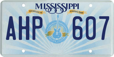 MS license plate AHP607