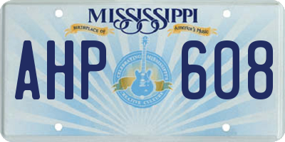 MS license plate AHP608