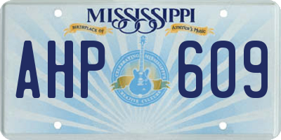 MS license plate AHP609