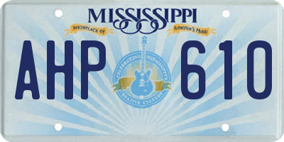 MS license plate AHP610
