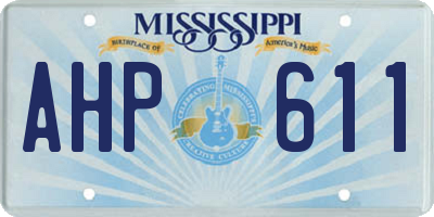 MS license plate AHP611