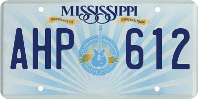 MS license plate AHP612