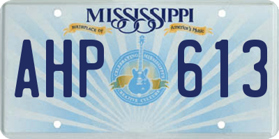 MS license plate AHP613