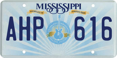 MS license plate AHP616